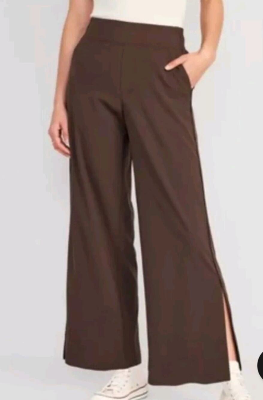 Old Navy Brown High-Waisted StretchTech Wide-Leg Pull-on Pants Women's XXL Tall